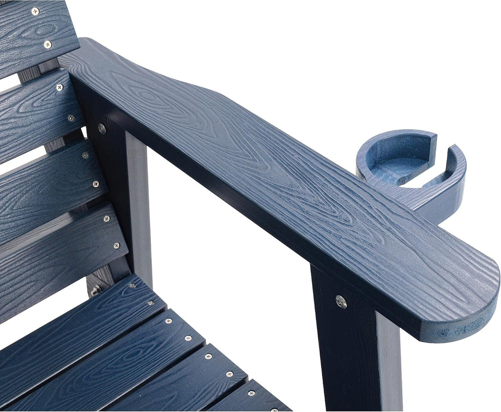 HIPS Patio Glider with Cup Holders, Durable Poly Lumber Material, All-Weather...
