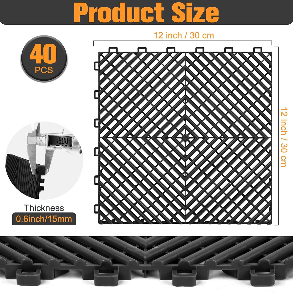 ToLanbbt Interlocking Drainage Tiles 12" x 12" Modular Interlocking...