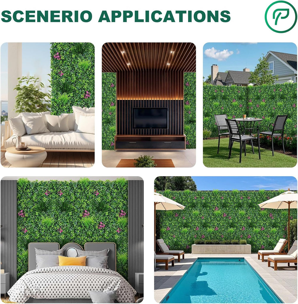 Yangrass Artificial Grass Wall Roll with Mint Leaves,60x120 Inch (50 sqft)