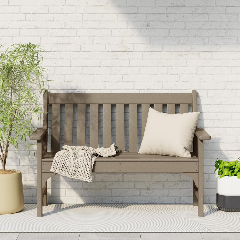 Garden Bench, Farmhouse Park Front Porch for Entryway Bench Outdoor Seating L...