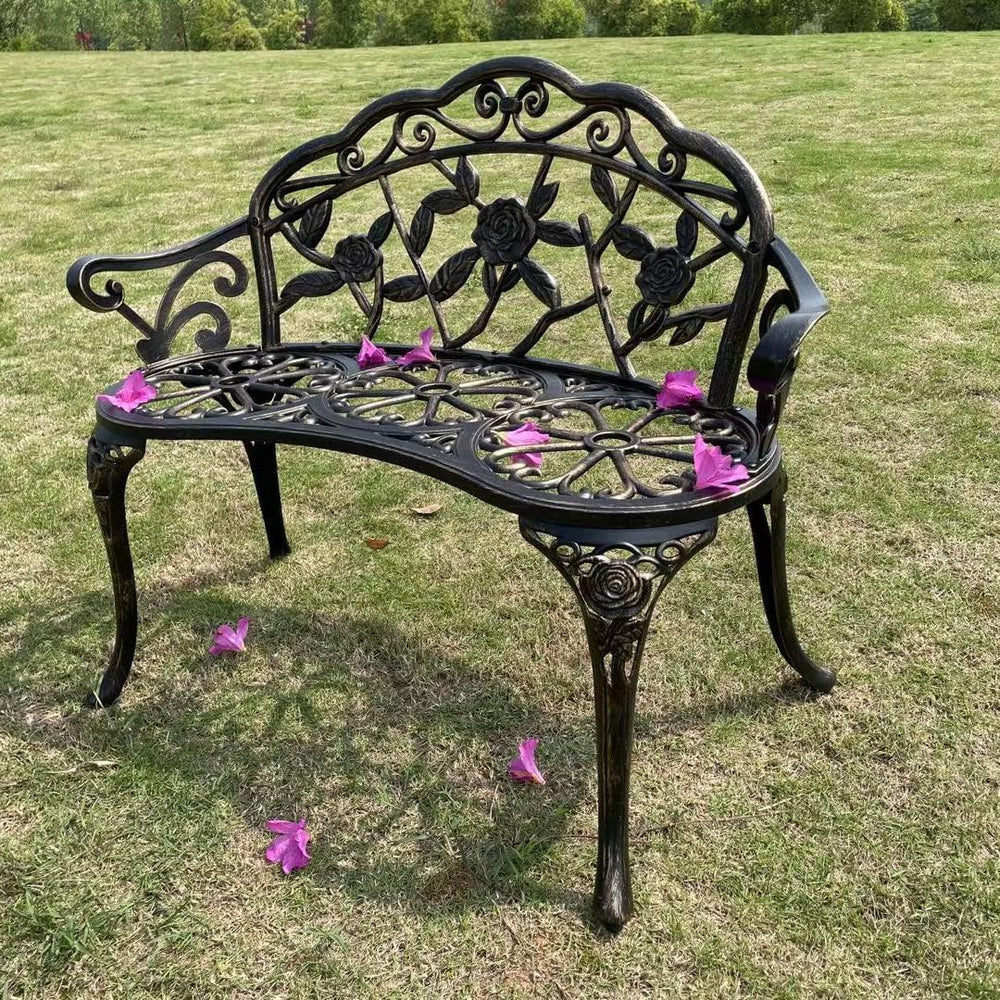 Mandolin Outdoor Park Garden Chair,All Chair Anti Rust Cast Aluminum Patio Ya...
