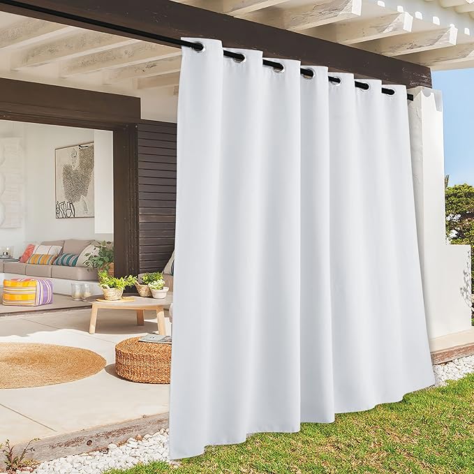 RYB HOME Extra Wide Outdoor Curtains for Patio Waterproof Heavy Duty Thermal ...