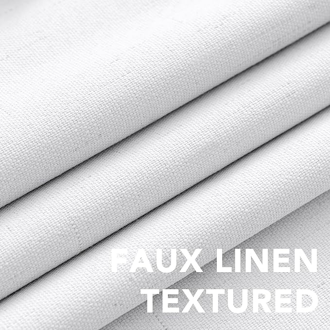 H.VERSAILTEX Linen Blackout Curtains Durable Thick Textured Linen Look 100% B...