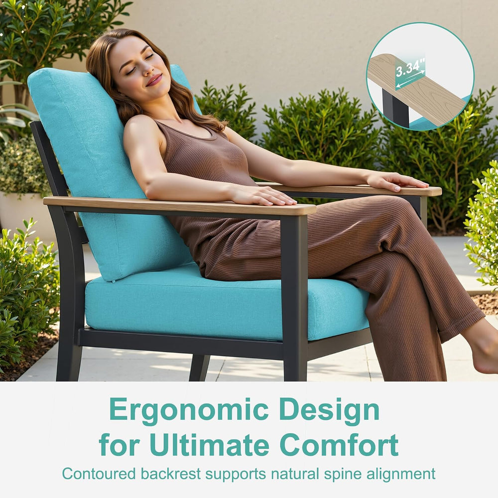 Aluminum Outdoor Patio Furniture Set Sectional Sofa with Oversized seat