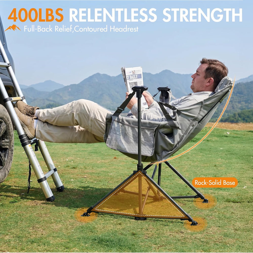 Portal Hammock Camping Chair,Adjustable Recline Backrest,Grey