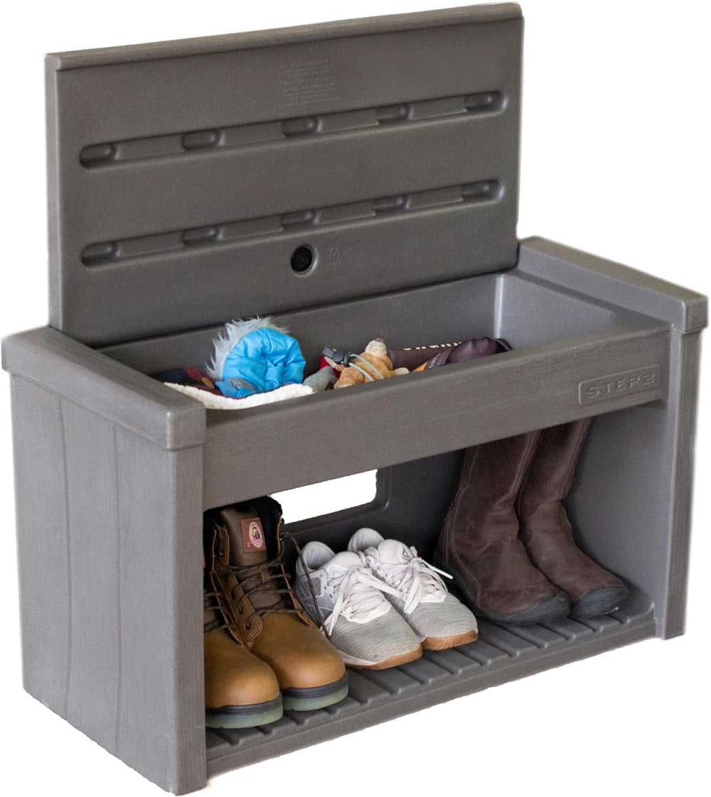 Step2 Lakewood Boot Bench, Functional Entryway Rack, Shoe Organizer Utility B...