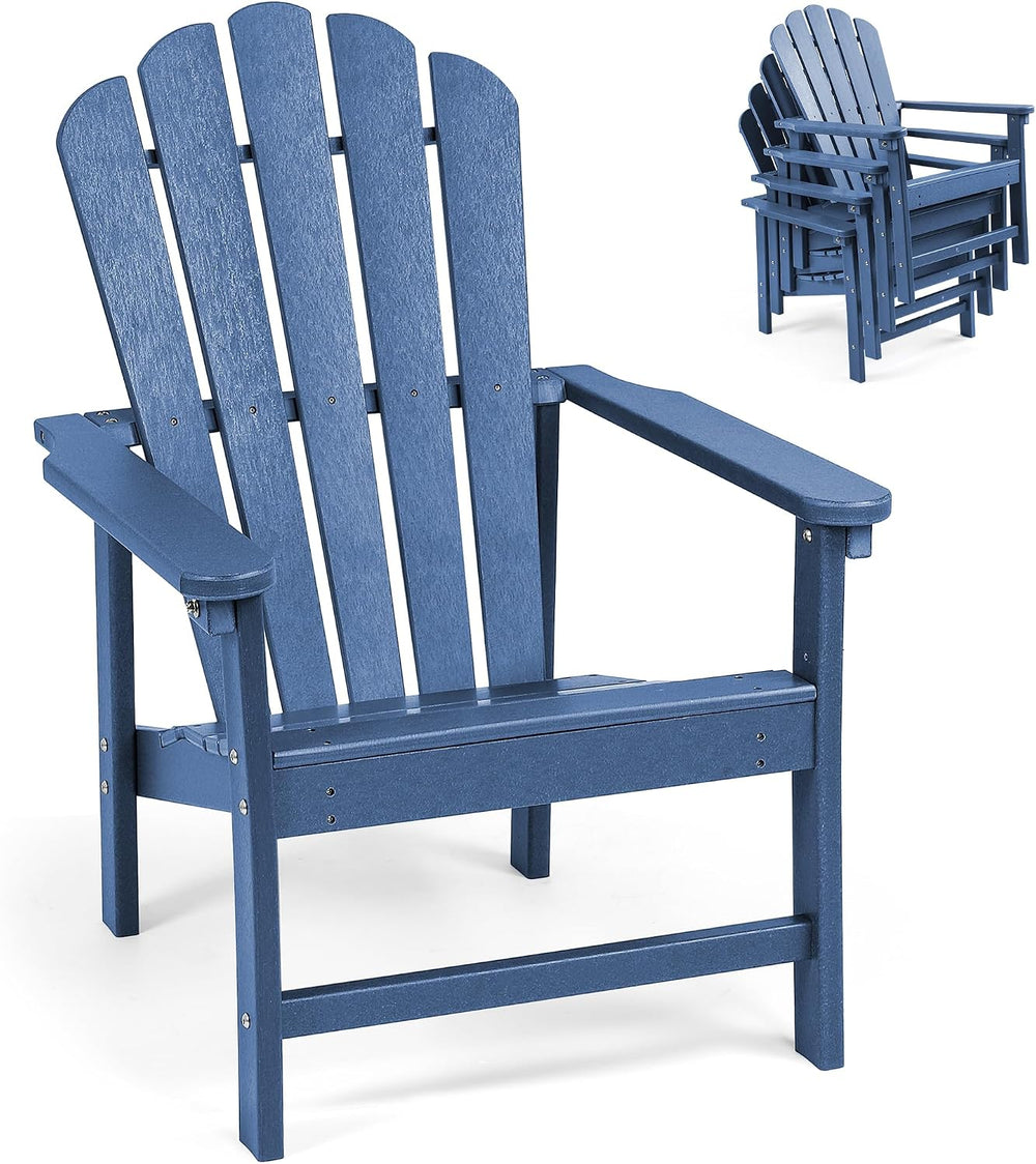 Oversized Stackable Adirondack Chair, HDPE All-Weather Fire Pit Chair