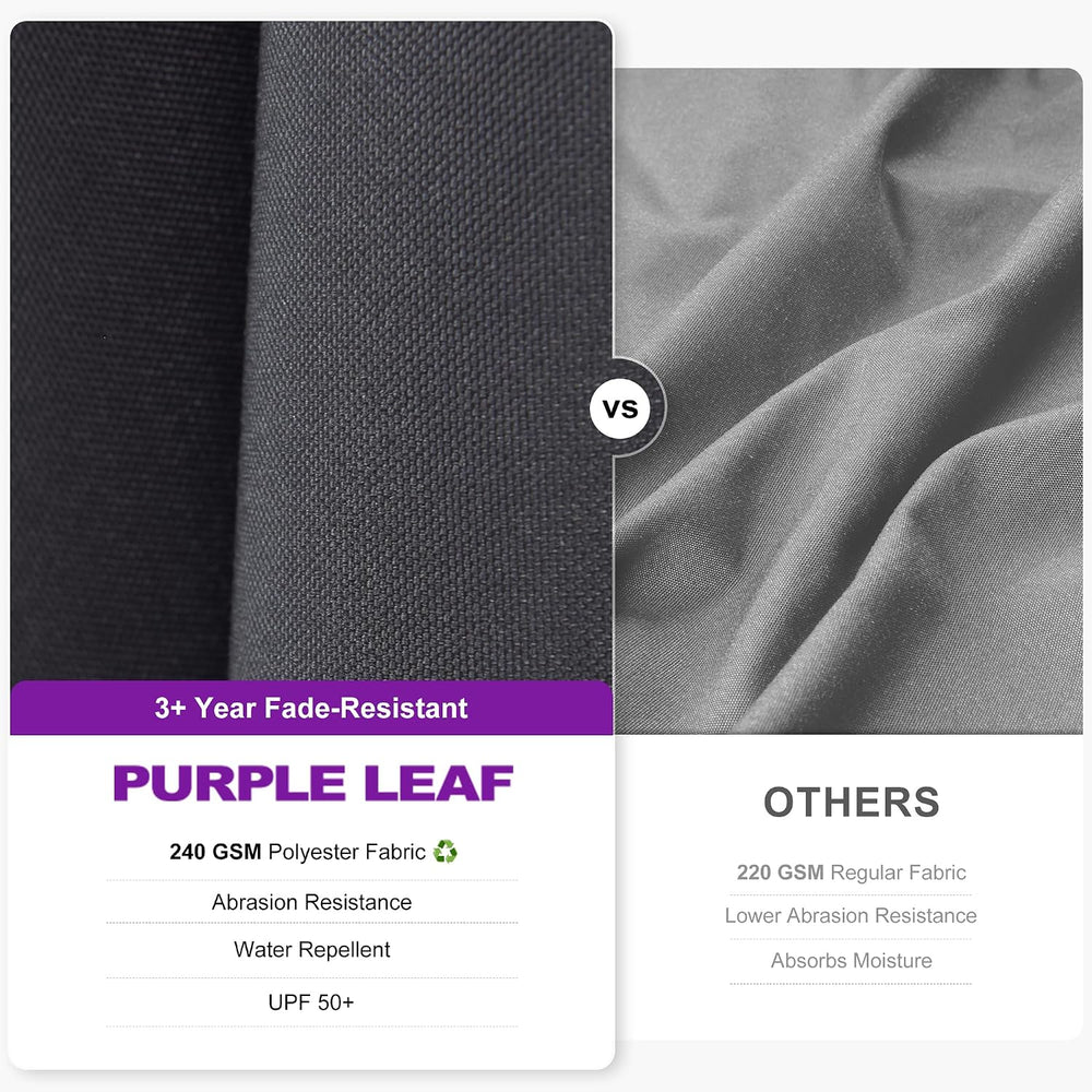 PURPLE LEAF Patio Cantilever Umbrell Left-right Tilting 10' X 6.5' Grey