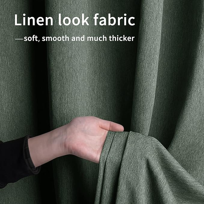 Easy-Going Linen Look Outdoor Curtains Waterproof Windproof Porch Curtains, S...