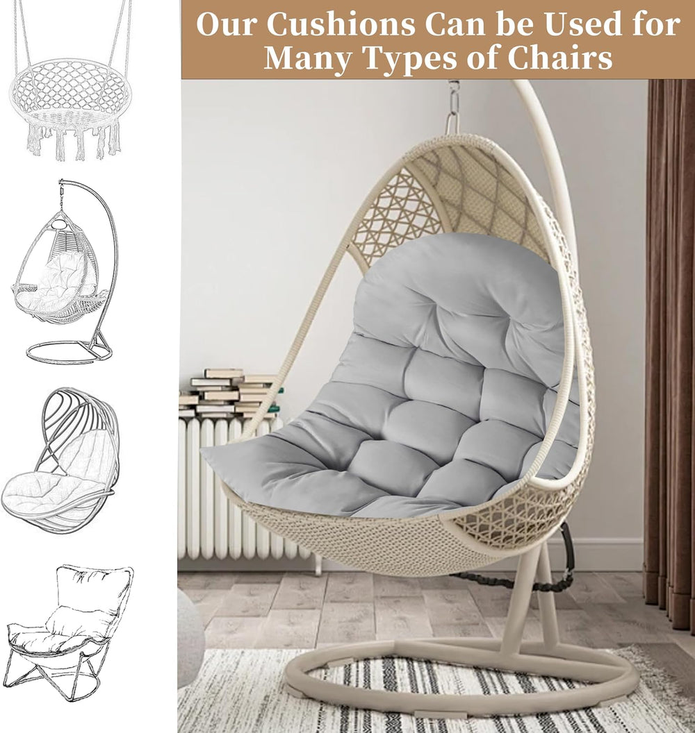 Thicken Egg Chair Cushion Replacement, Outdoor Hammock Swing Cushions with Ti...