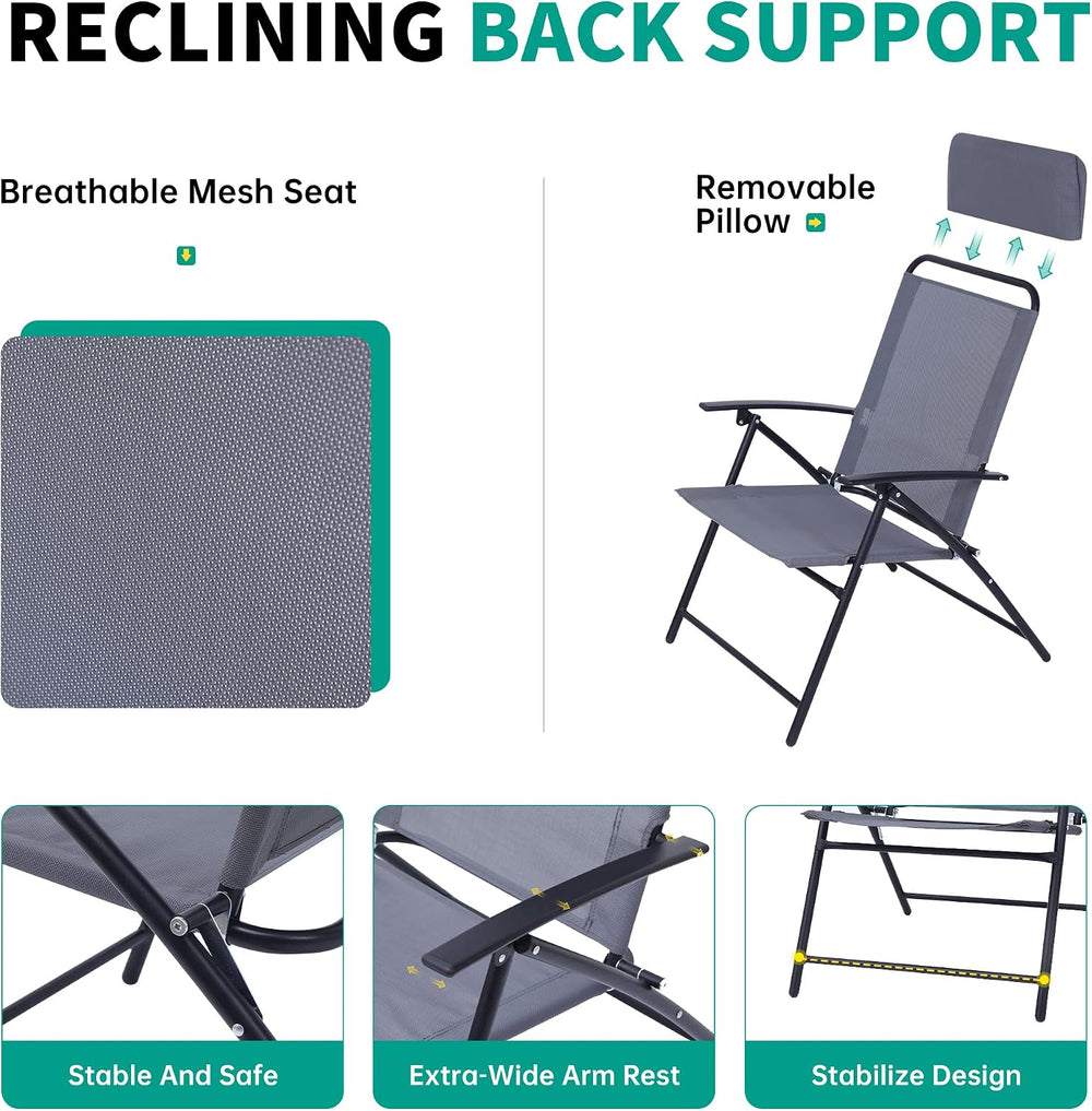Nice C 4 Piece Patio Furniture Set with Umbrella, Outdoor Dining Set (Grey)