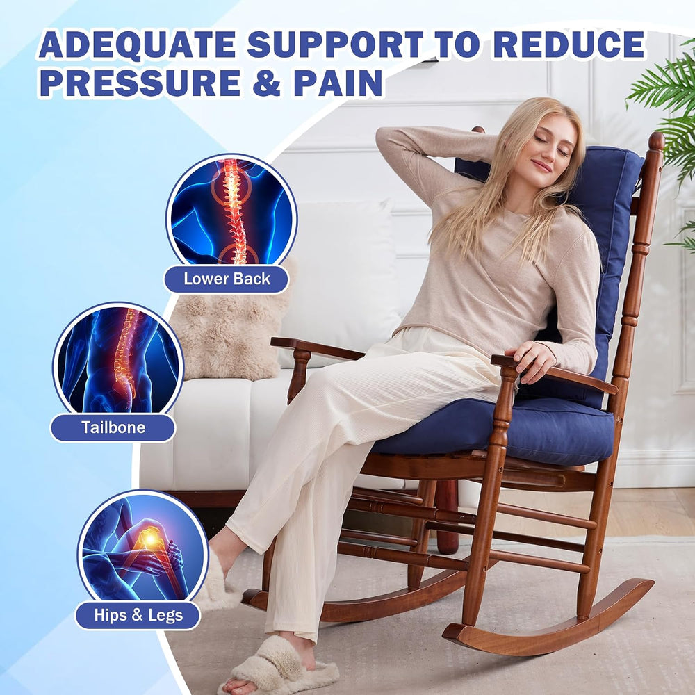 Rocking Chair Cushion, Waterproof and Fade-Resistant Patio Chair Cushions, Tu...