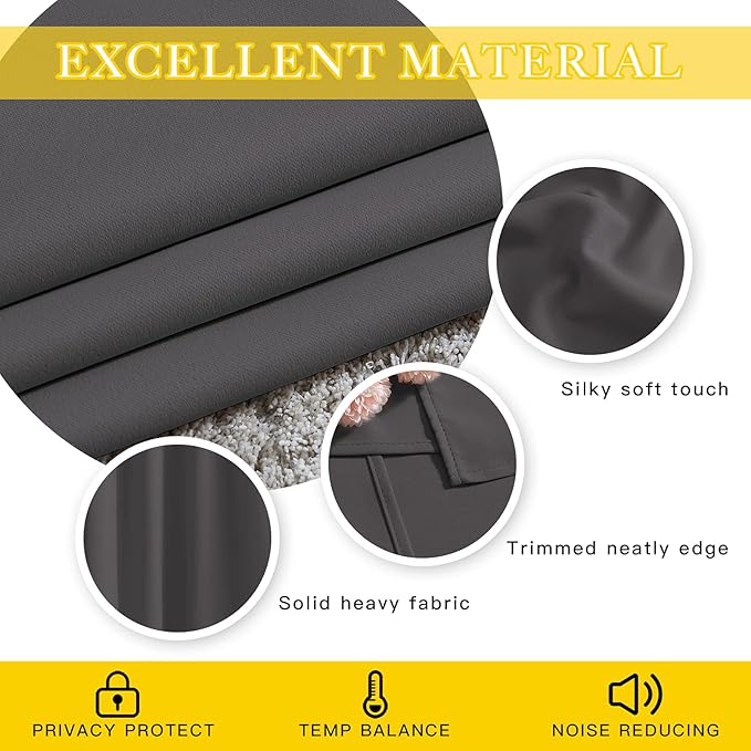 NICETOWN Sliding Glass Door Curtain Extra Long 132 inches Long, Grommet Therm...