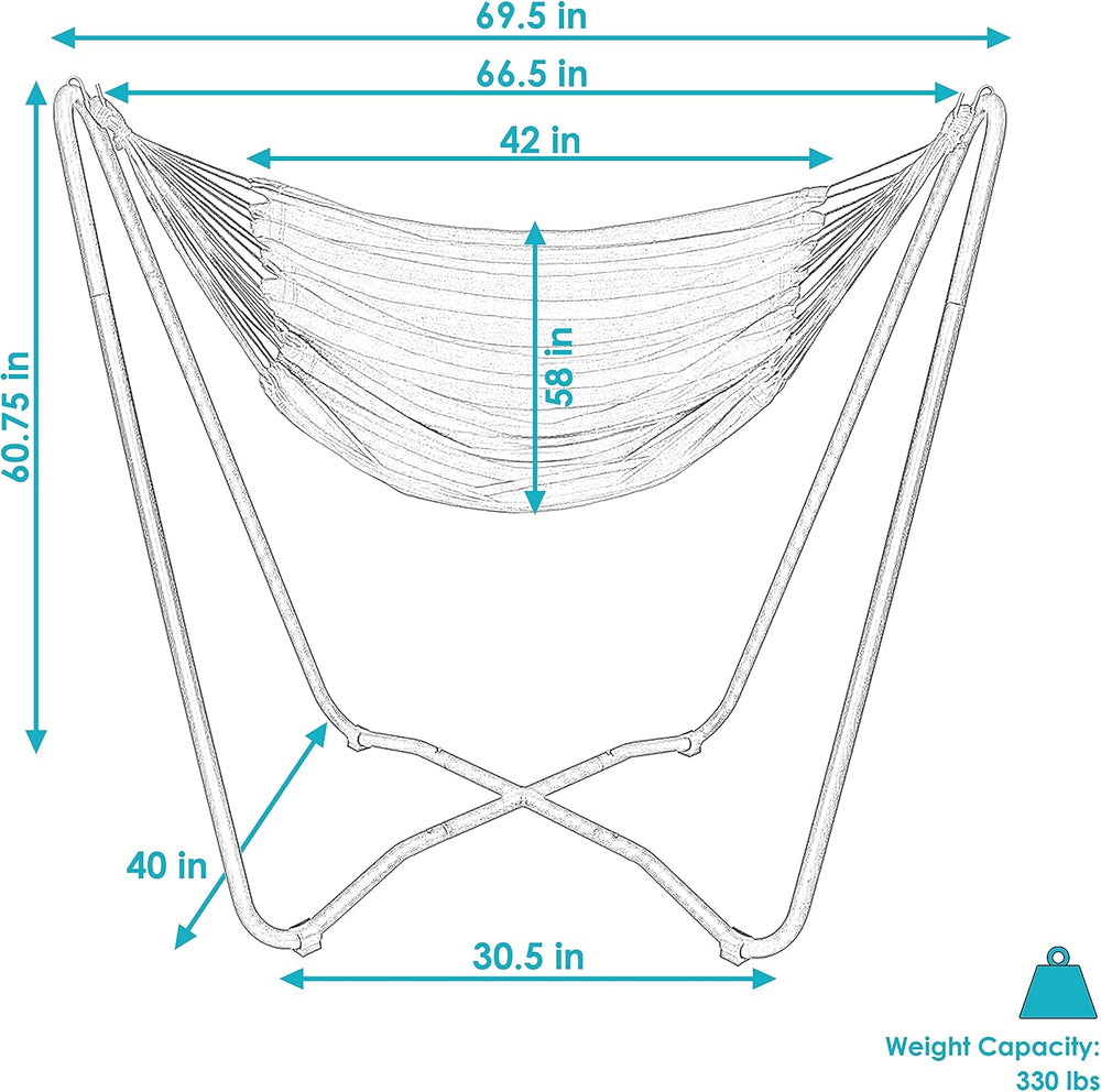 Sunnydaze Hanging Hammock Chair with Stand, Sunset