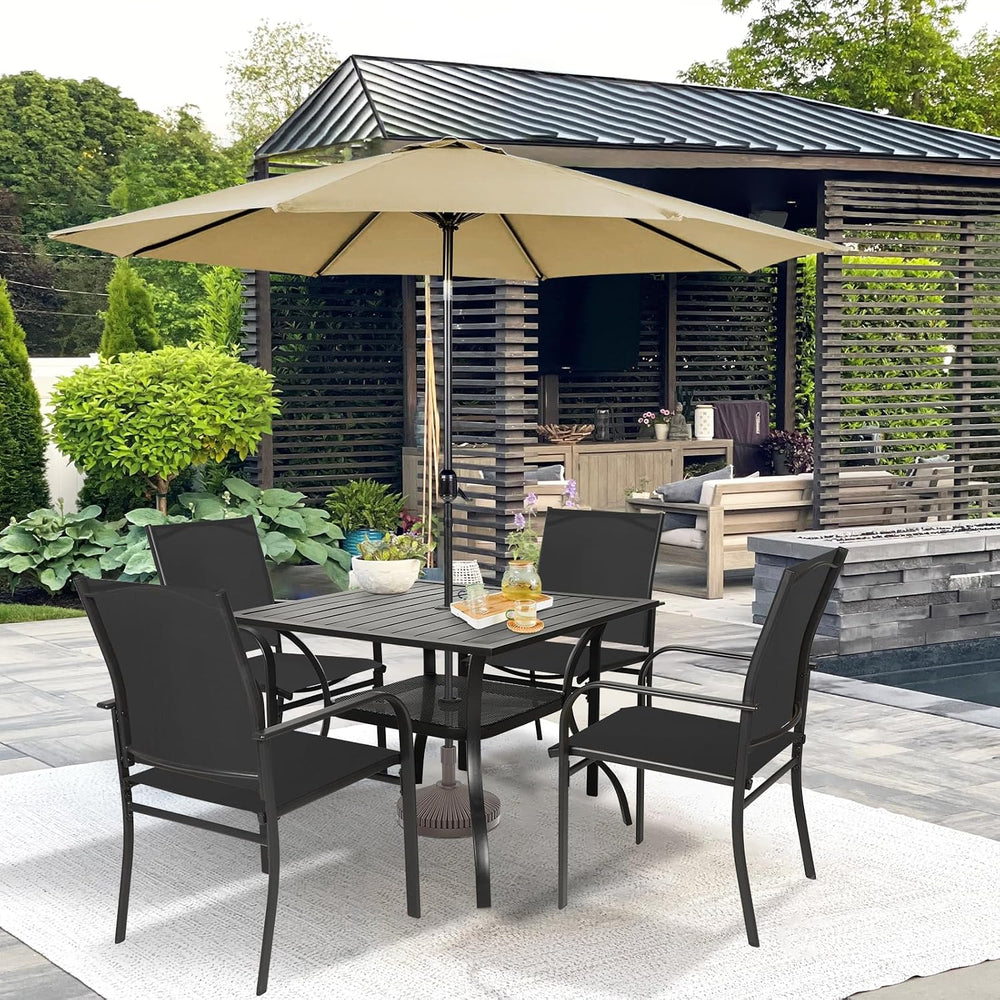 SUNCROWN 6 - Piece Outdoor Dining Set, Patio Furniture Set with 4 Textilene D...