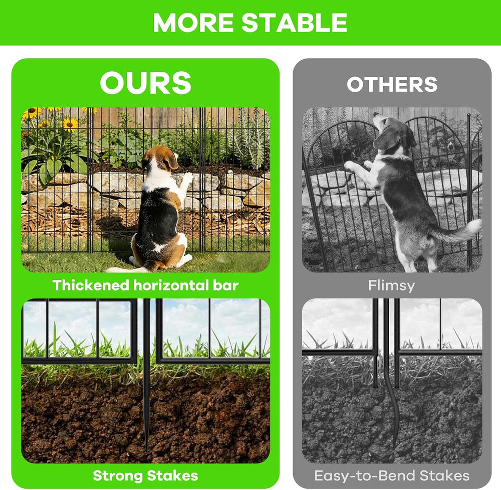 Garvee Garden Fence, 40in(H) x 23.6ft 10 Pack Garden Fencing Animal Barrier