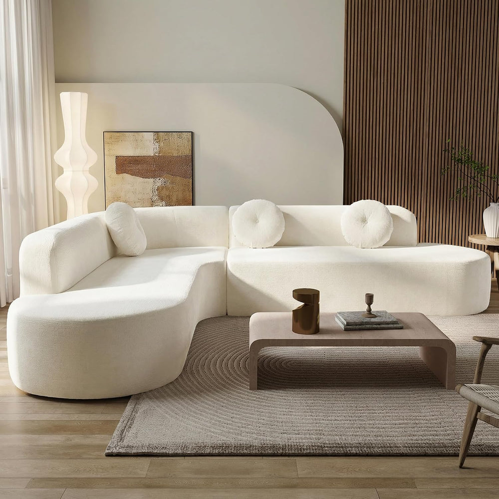 Mirod 122'' Extra Large Sectional Sofa Soft Fabric Upholstery, Elegan...