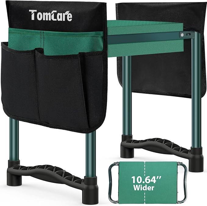 TomCare Garden Kneeler and Seat 10.64” Wider Larger Soft Kneeling Pad Garden ...