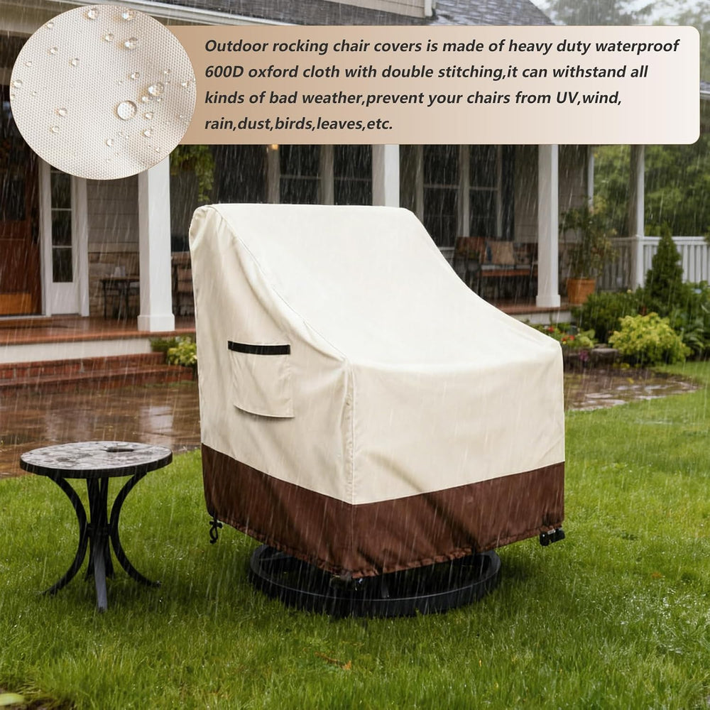 Outdoor Swivel Chair Covers Waterproof, 2 Pack 600D Heavy Duty Patio Furnitur...