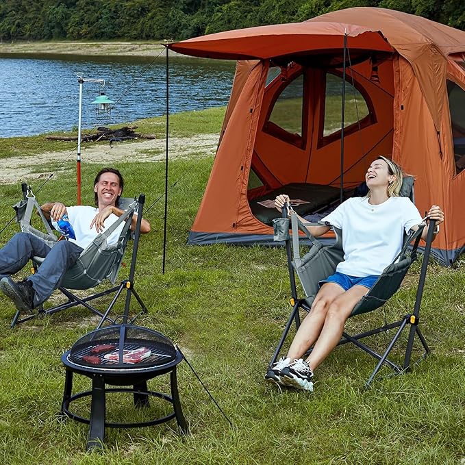 Timber Ridge Hammock Camping Chair with Adjustable Backrest, Heavy Duty Foldi...