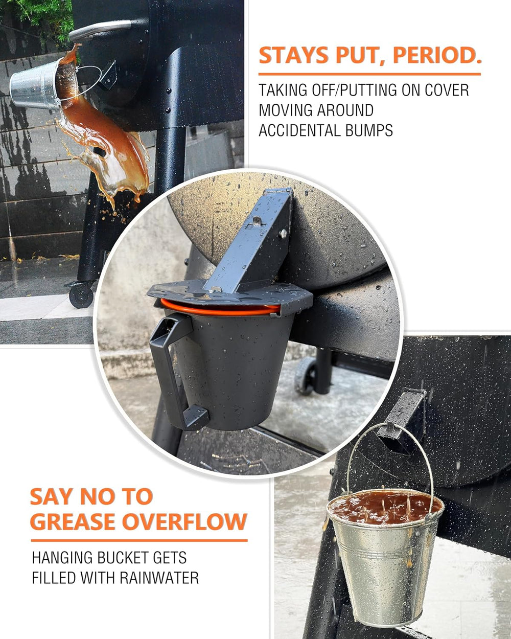 Upgraded Grease Bucket & Liner for Traeger Pellet Grill Accessories | Dur...