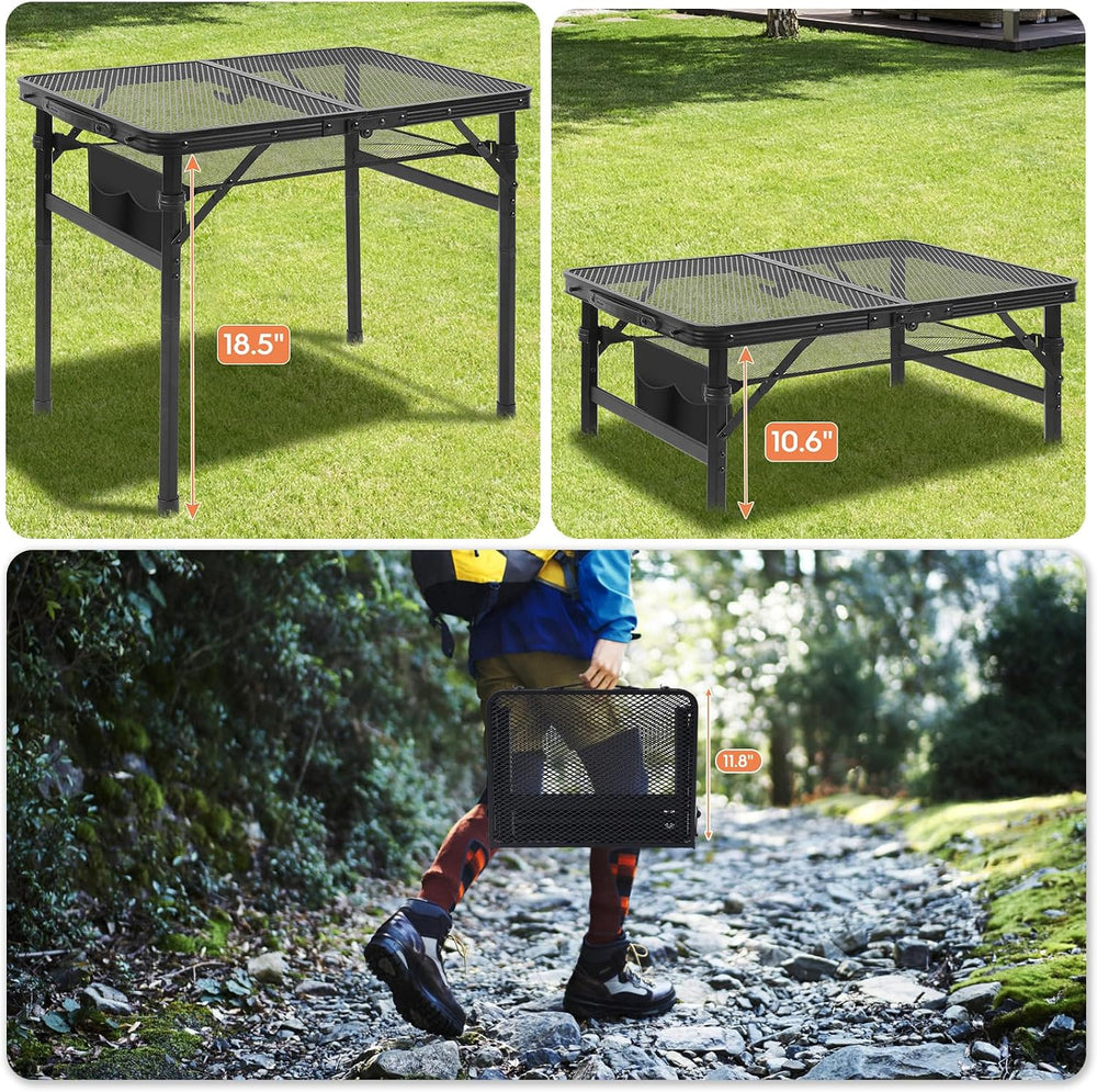 Camping Portable Folding Matel Grill Table,2x1.3 FT