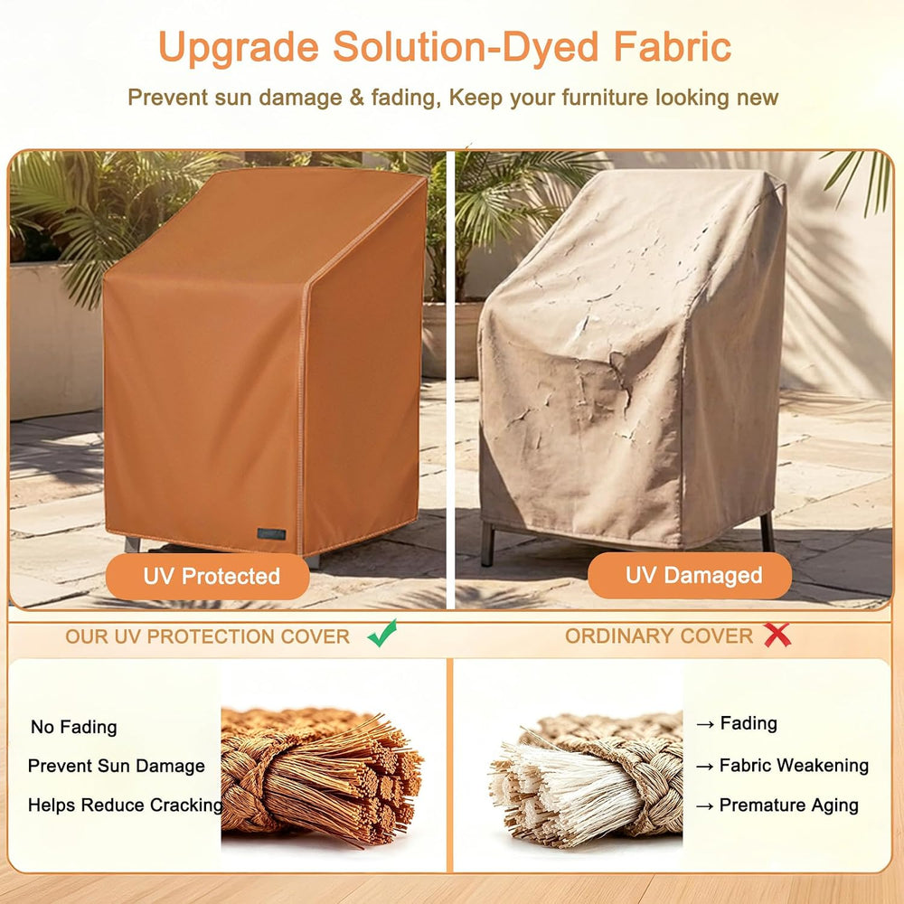 NettyPro Stackable Chair Covers 2 Pack Waterproof Outdoor Stack Chairs Cover ...