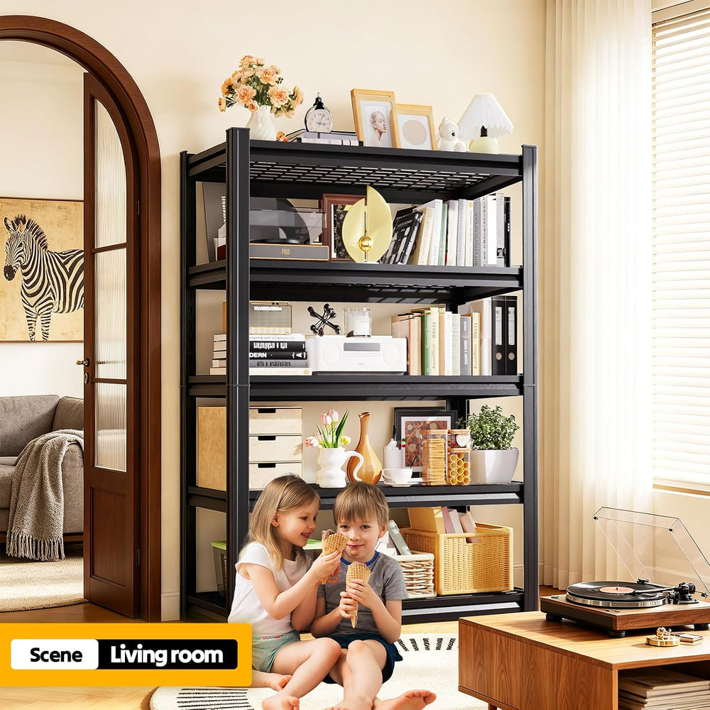 5-Tier Storage Shelves, 2200LBS Heavy Duty Garage Shelving, Adjustable Metal ...