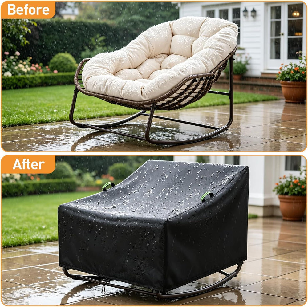 Outdoor Papasan Rocking Chair Cover Waterproof, 41x45x31"