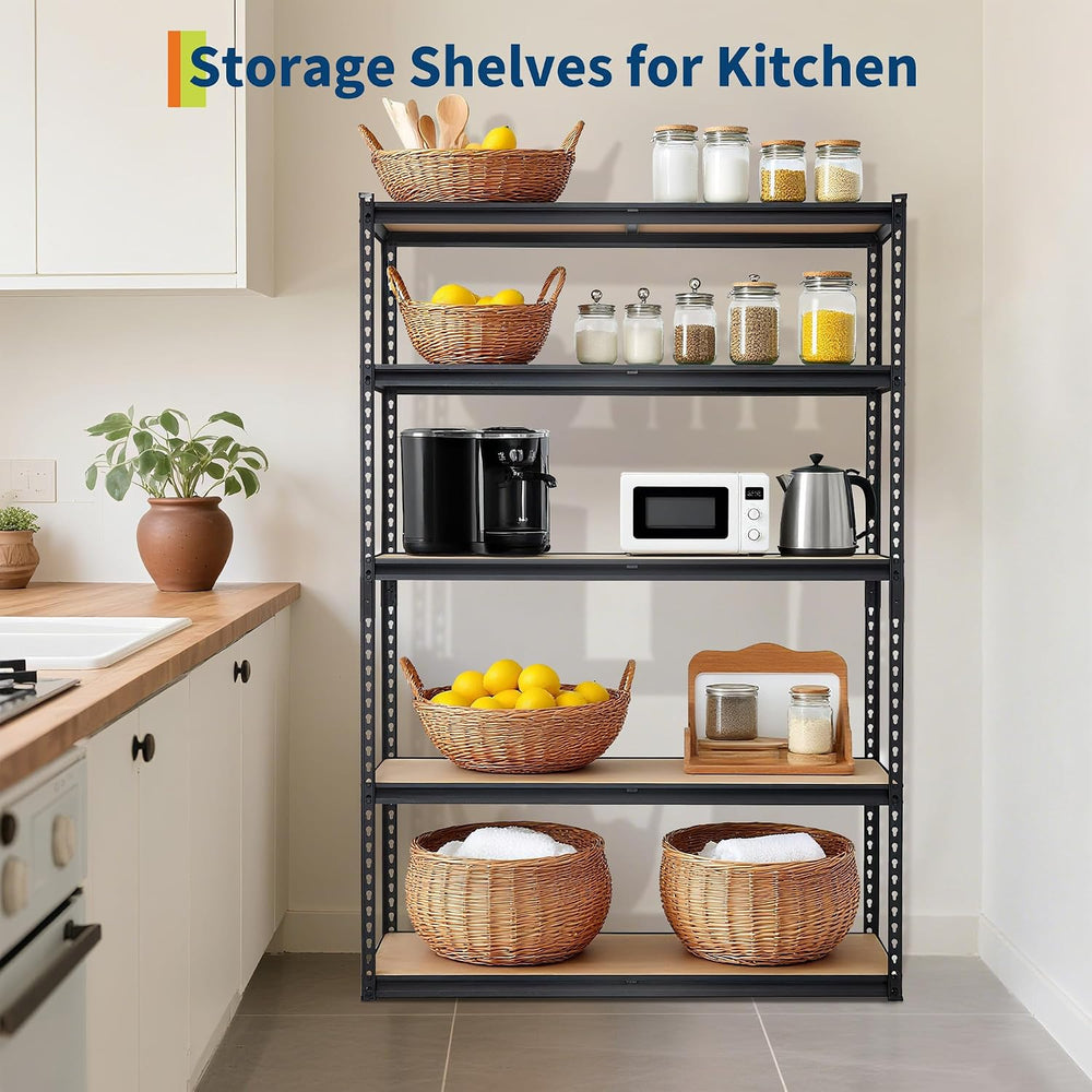 Garage Storage Shelves 5 Tiers, Heavy Duty Storage Shelving Racks with 2000 L...