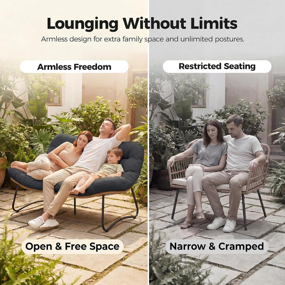 RADIATA Patio Love Seat, 2 Seat Patio Furniture Loveseat with Thick Cushion