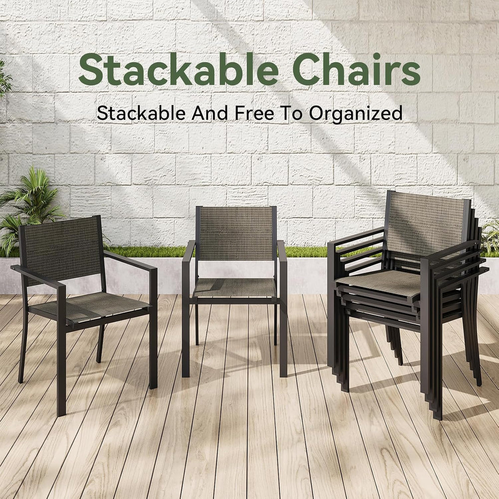 7-Piece Patio Table and Chairs Set for 6, All Weather Patio Dining Sets