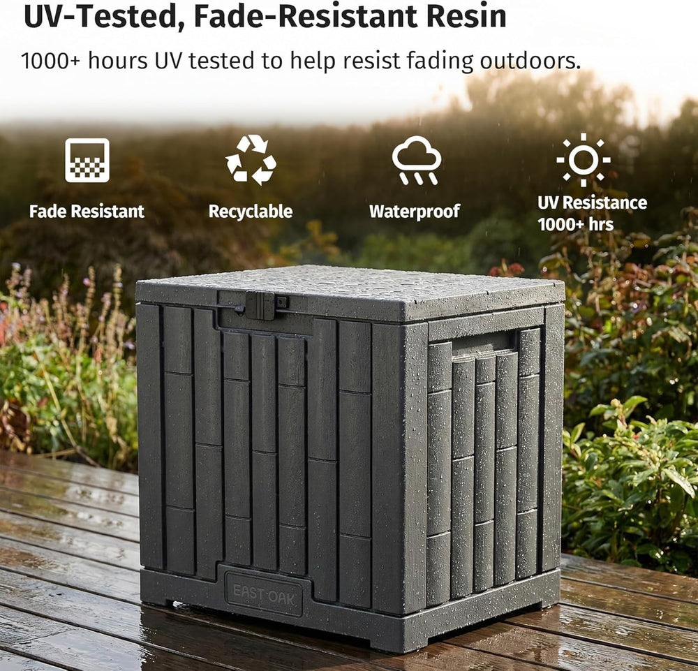 EAST OAK Outdoor Storage Box, 31 Gallon Deck Box for Patio Cushions, Pool Acc...