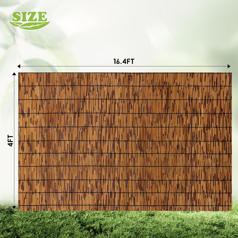 FENRUNXU Bamboo Reed Screen Fencing,4FT X 16.4FT Natural Reed Fencing Bamboo ...