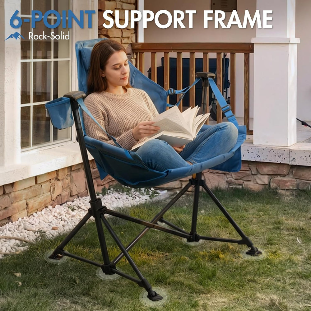 Portal Hammock Camping Chair,Adjustable Recline Backrest,Blue