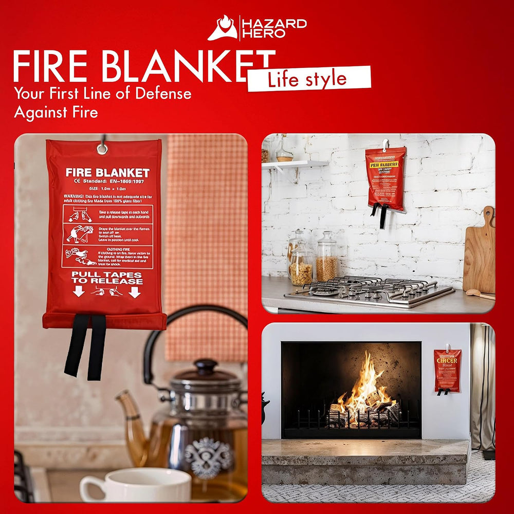 Fire Blanket 2 Pack, 40"x 40" Fiberglass Emergency Blanket