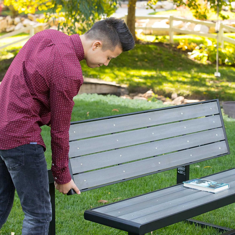 LIFETIME 60253 Outdoor Convertible Bench, 55 Inch, Harbor Gray