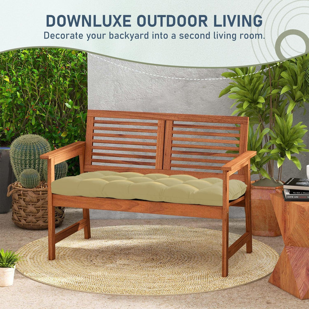 downluxe Outdoor Bench Cushion for Patio Furniture, Water Resistant Tufted Ov...