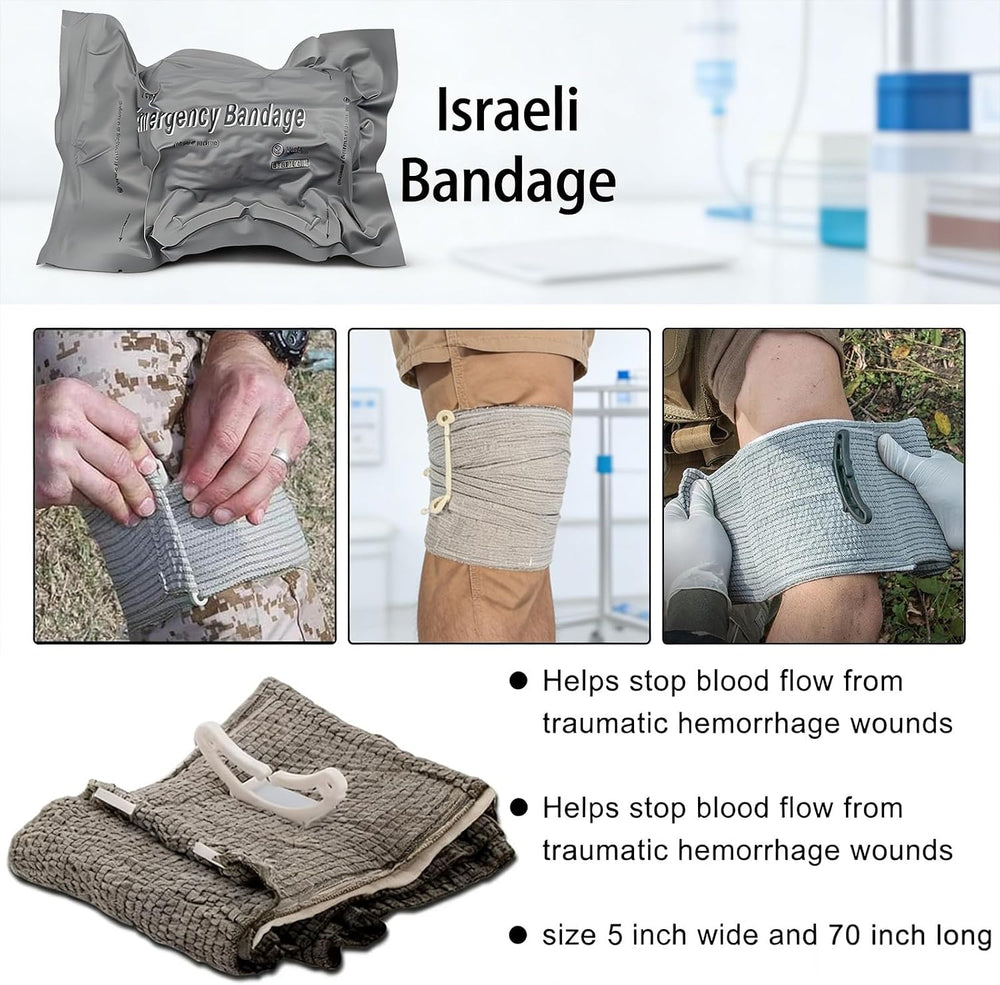 IFAK Trauma Kit with Tourniquet, 4-Inch Israeli Bandage, Elastic Bandages, Se...