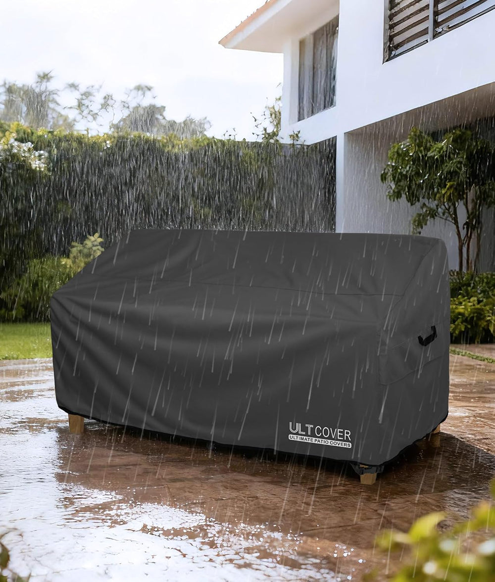 ULTCOVER Waterproof Patio Furniture Sofa Cover 88W x 35D x 35H in, Black