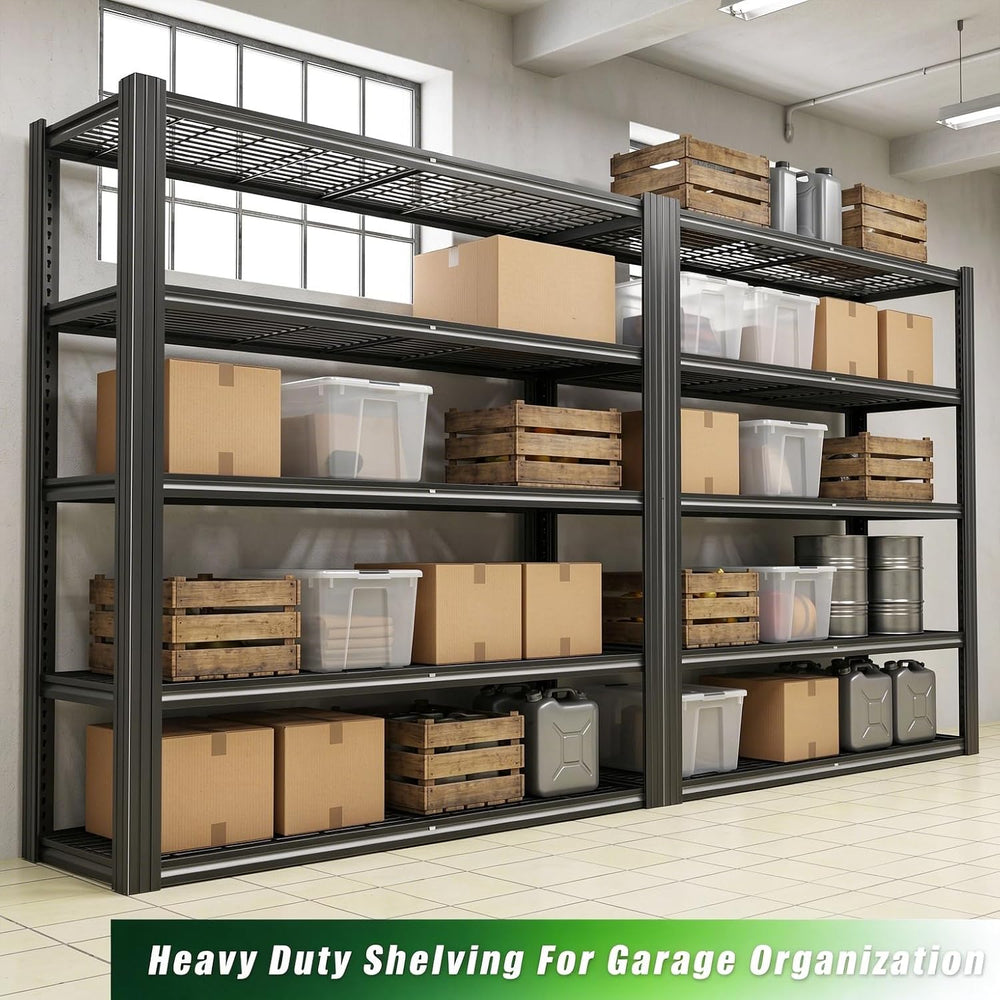 Heavy Duty 5-Tier Metal Garage Storage Shelving, 3030 lbs Load Capacity Adjus...