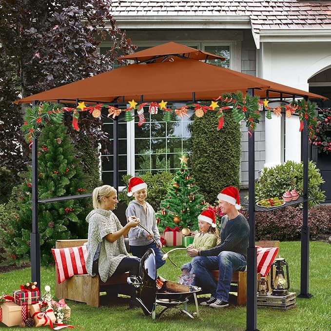 ABCCANOPY 8x5 Grill Gazebo - Outdoor BBQ Canopy Shelter with Led Light for Pa...