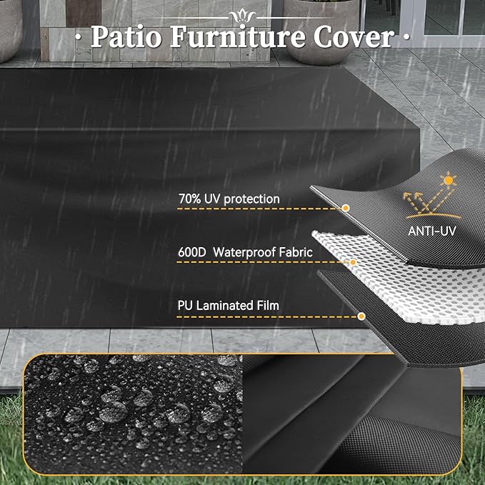 Aoxun 6 Piece Patio Furniture Set with Wide Armrests Wicker Rattan Outdoor Se...