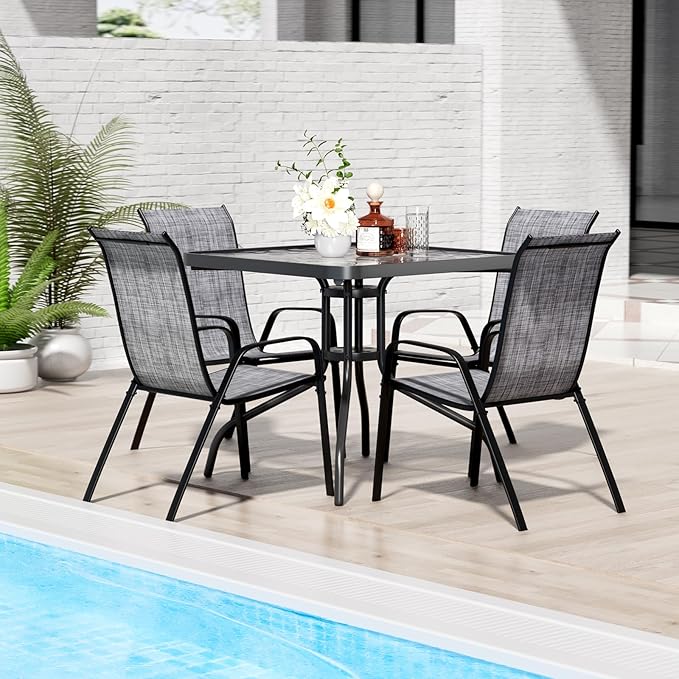 TLSUNNY Patio Dining Set 5 Pieces, All Weather Outdoor Furniture W/30"X ...