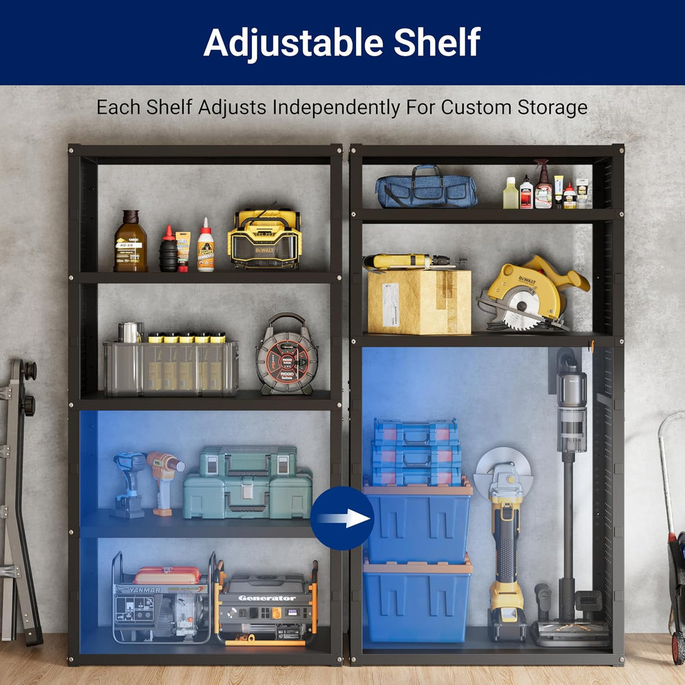 FLEXIMOUNTS 129"L Modular Garage Storage Cabinet with Workbench, Black