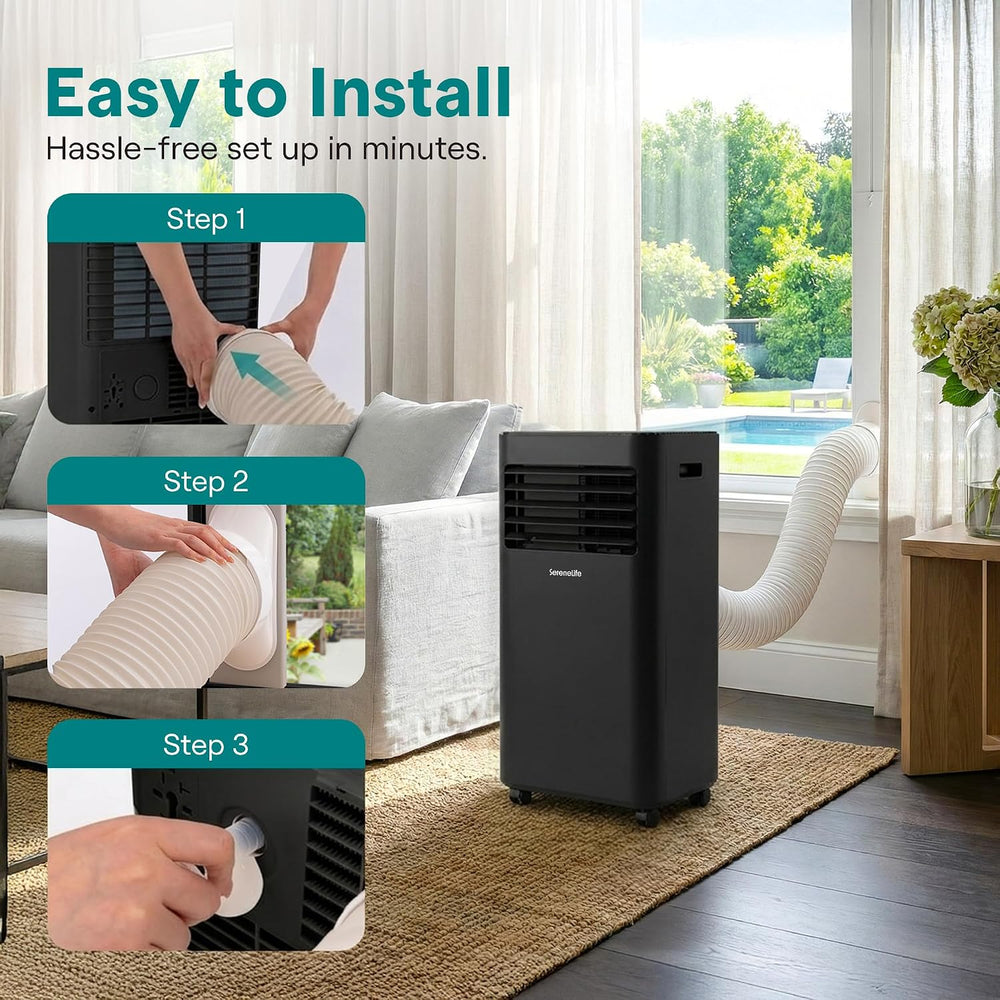 SereneLife Portable Air Conditioner 8000 BTU | 3-in-1 Cooling, Fan and Dehumi...