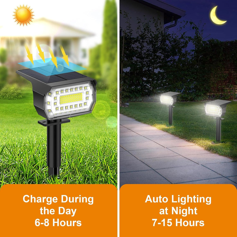 LANSOW Solar Spot Lights Outdoor IP67 Waterproof, 4 Pack/76 LED, Cool White