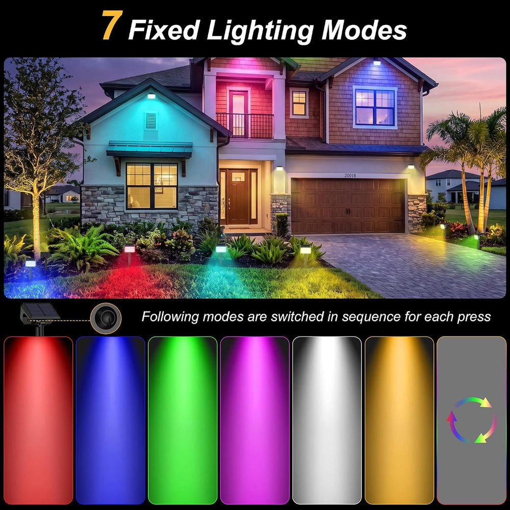 Solar Spot Lights Outdoor, 6 Pack Multicolor Outdoor Solar Lights for Yard, 4...