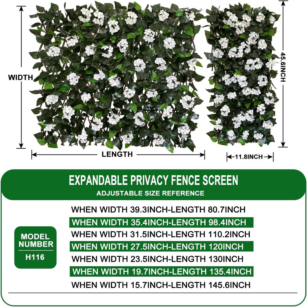 Expandable Fence Privacy Screen for Balcony Patio Outdoor,Decorative Faux Ivy...