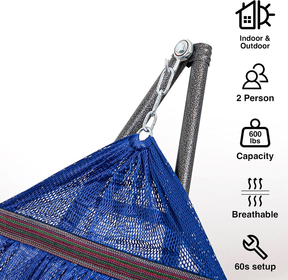Best Home Fashion Portable Hammock with Collapsible Steel Stand, 600 lbs Capa...
